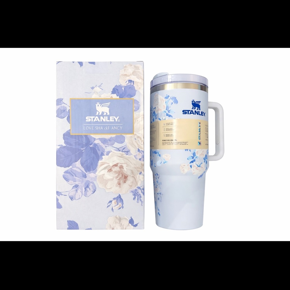 Stanley Floral Insulated Travel Tumbler - Pale Blue & Cream 40oz